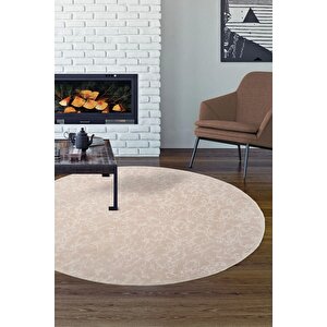 Halı Vizon Elit Yıkanabilir Saçaksız Yuvarlak Kesme Ince Yolluk Kilim Salon Halısı Modeli 180x180 cm