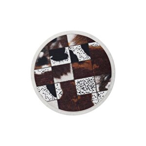 Halı Kahverengi Dr01 Saçaklı Yuvarlak Kesme Ince Yolluk Kilim Salon Halısı Modelleri 150x150 cm