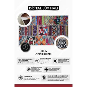Halı Siyah Maça Yıkanabilir Saçaksız Yuvarlak Kesme Ince Yolluk Kilim Salon Halısı Modeli