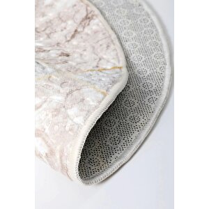 Delüxe Halı Vizon Gri Saçaksız Oval Halı Yeni Kabartmalı Model Salon Halısı