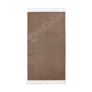 Avangard Halı Pramit Kahve Salon Koridor Antre Mutfak Halısı Silinebilir Ponpon Saçak 150x233 cm