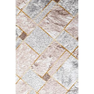 Halı Vizon Cool Yıkanabilir Saçaklı Kare Delüxe Kesme Yolluk Kilim Salon Halısı Modelleri 80x400 cm