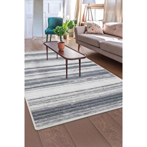 Halı Gri 9026 Cool Yıkanabilir Saçaksız Kesme Ince Yolluk Kilim Salon Halısı Modelleri 120x180 cm