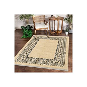 Halı Krem Iskandinav Yıkanabilir Saçaklı Kesme Ince Yolluk Kilim Salon Halısı Modelleri 120x180 cm