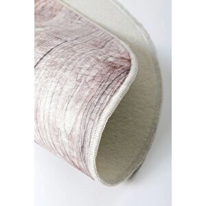 Ky7055 Vizon Saçaksız Dijital Yuvarlak Halı Kaymaz Yıkanabilir Mutfak Antre Salon Halısı