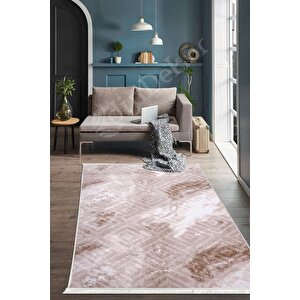 Halı Devetüyü Cool Karo Yıkanabilir Saçaklı Kesme Ince Yolluk Kilim Salon Halısı Modeli