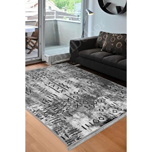 Halı Gri Iskandinav Yıkanabilir Saçaklı Delüxe Kesme Yolluk Kilim Salon Halısı Modelleri 80x300 cm