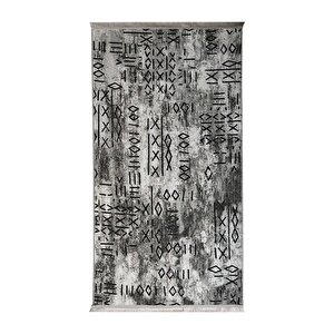 Halı Gri Iskandinav Yıkanabilir Saçaklı Delüxe Kesme Yolluk Kilim Salon Halısı Modelleri 80x300 cm