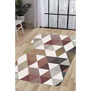 Halı Multi Cool K1270 Yıkanabilir Saçaksız Kesme Ince Yolluk Kilim Salon Halısı Modelleri 140x200 cm