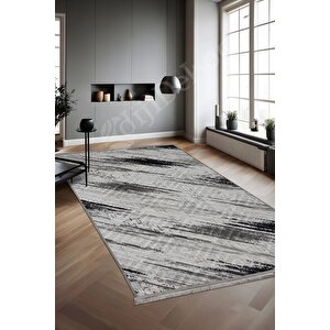 Halı Siyah Cool Karo Yıkanabilir Saçaklı Kesme Ince Yolluk Kilim Salon Halısı Modelleri