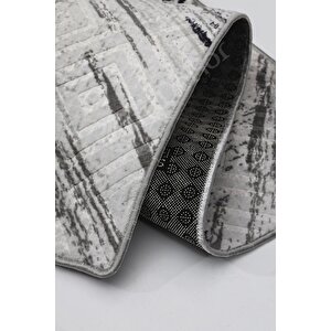 Karo Halı Siyah Salon Koridor Antre Mutfak Halısı Silinebilir Kaymaz Tabanlı 120x850 cm