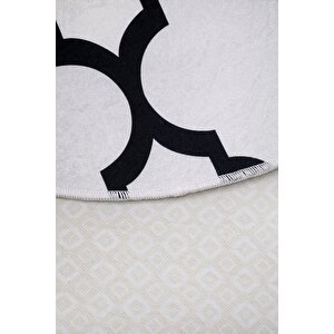 Halı Beyaz Maça Yıkanabilir Saçaksız Yuvarlak Kesme Ince Yolluk Kilim Salon Halısı Modeli
