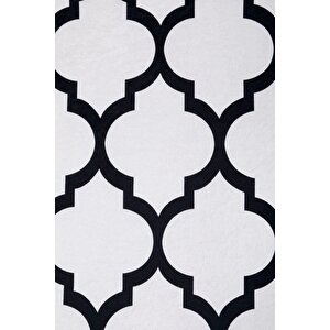 Halı Beyaz Maça Yıkanabilir Saçaksız Yuvarlak Kesme Ince Yolluk Kilim Salon Halısı Modeli 120x120 cm