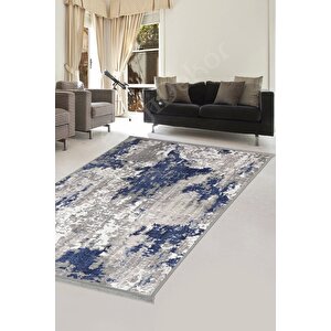 Halı Lacivert Cool Yıkanabilir Saçaklı Delüxe Kesme Yolluk Kilim Salon Halısı Modelleri 120x200 cm