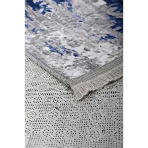 Halı Lacivert Cool Yıkanabilir Saçaklı Delüxe Kesme Yolluk Kilim Salon Halısı Modelleri