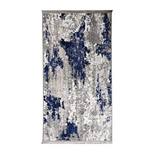Halı Lacivert Cool Yıkanabilir Saçaklı Delüxe Kesme Yolluk Kilim Salon Halısı Modelleri 150x400 cm