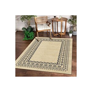 O22139 Jüt Görünümlü Saçaksız Dijital Halı New Iskandinav Mutfak Koridor Oda Salon Halısı 80x300 cm