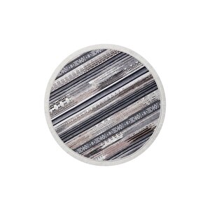 Halı Kahverengi Cool Köln Saçaklı Yuvarlak Kesme Ince Yolluk Kilim Salon Halısı Modelleri 120x120 cm