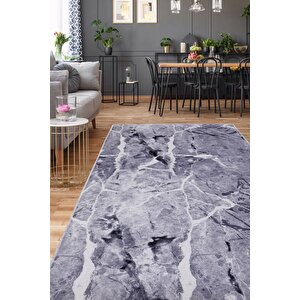 Halı Gri Granit Yıkanabilir Saçaksız Kesme Ince Yolluk Kilim Salon Halısı Modelleri 120x180 cm