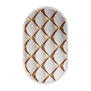 Halı Gold Cool Ky7059 Saçaklı Oval Kaymaz Kesme Ince Yolluk Kilim Salon Halısı Modelleri 60x250 cm