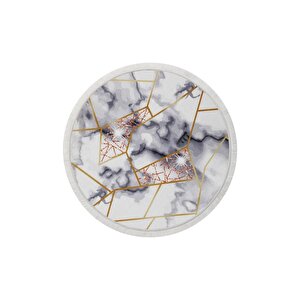Halı Gold Kristal Saçaklı Yuvarlak Kaymaz Kesme Ince Yolluk Kilim Salon Halısı Modelleri 100x100 cm