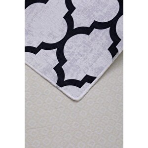 Halı Gri Maça Desenli Yıkanabilir Saçaksız Kesme Ince Yolluk Kilim Salon Halısı Modelleri