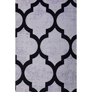 Halı Gri Maça Desenli Yıkanabilir Saçaksız Kesme Ince Yolluk Kilim Salon Halısı Modelleri