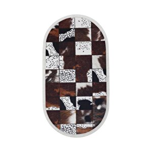 Halı Kahverengi Dr01 Saçaklı Oval Kaymaz Kesme Ince Yolluk Kilim Salon Halısı Modelleri 60x600 cm