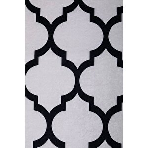 Halı Beyaz Maça Yıkanabilir Saçaksız Oval Kesme Ince Yolluk Kilim Salon Halısı Modelleri 150x250 cm