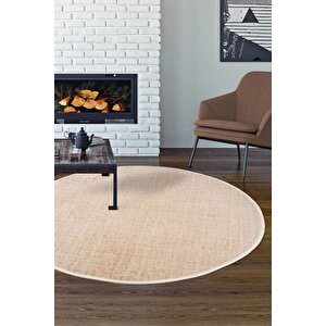 Halı Vizon Stylish Yıkanabilir Yuvarlak Kesme Ince Yolluk Kilim Salon Halısı Modelleri 190x190 cm