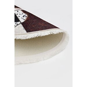Halı Kahverengi Dr01 Saçaklı Oval Kaymaz Kesme Ince Yolluk Kilim Salon Halısı Modelleri 200x300 cm