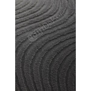 Avangard Oval Halı Sahra Antrasit Salon Koridor Antre Mutfak Halısı Silinebilir Saçaklı 140x650 cm