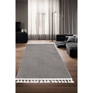 Halı Cool Gri Sahra Kaymaz Yıkanabilir Saçaklı Kaymaz Yolluk Kilim Salon Halısı Modelleri