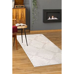 Halı Vizon Saktanat Yıkanabilir Saçaksız Kesme Ince Yolluk Kilim Salon Halısı Modelleri 150x400 cm