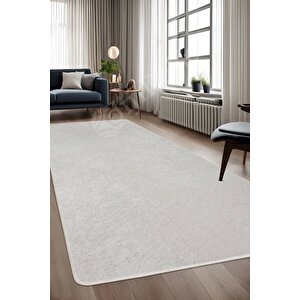 Halı Krem Cool Janjanlı Yıkanabilir Kaymaz Kesme Ince Yolluk Kilim Salon Halısı Modelleri 150x233 cm