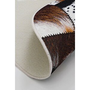 Halı Kahverengi Dr01 Yıkanabilir Oval Kesme Ince Yolluk Kilim Salon Halısı Modelleri 140x250 cm