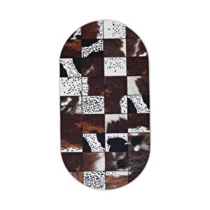 Halı Kahverengi Dr01 Yıkanabilir Oval Kesme Ince Yolluk Kilim Salon Halısı Modelleri 120x200 cm