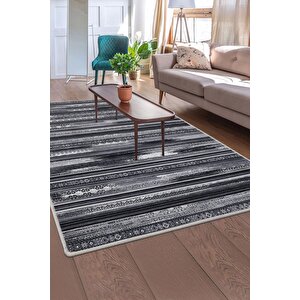 Halı Gri Cool Köln Yıkanabilir Saçaksız Kesme Ince Yolluk Kilim Salon Halısı Modelleri 200x250 cm