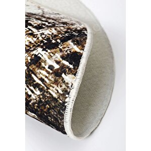 Halı Siyah Cool K1310 Yıkanabilir Yuvarlak Kesme Ince Yolluk Kilim Salon Halısı Modelleri