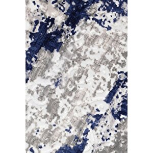Halı Lacivert Cool Yıkanabilir Saçaklı Yuvarlak Delüxe Yolluk Kilim Salon Halısı Modeller 110x110 cm