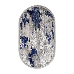 Halı Gri Cool Yıkanabilir Saçaklı Oval Delüxe Kesme Yolluk Kilim Salon Halısı Modelleri 80x150 cm