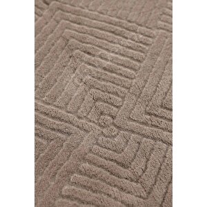 Avangard Yuvarlak Halı Pramit Kahve Salon Koridor Antre Mutfak Halısı Saçaklı 130x130 cm