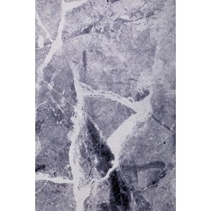 Halı Gri Granit Yıkanabilir Saçaksız Oval Kesme Ince Yolluk Kilim Salon Halısı Modelleri 120x180 cm