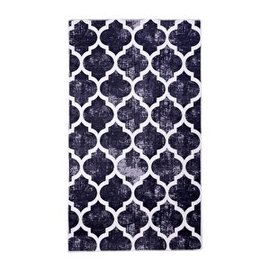 Halı Siyah Maça Yıkanabilir Saçaksız Kesme Ince Yolluk Kilim Salon Halısı Modelleri 120x180 cm