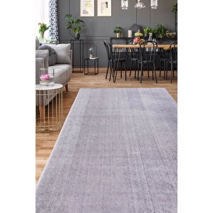 Peluş Halı Açık Gri Cool Yıkanabilir Post Kesme Yolluk Kilim Salon Halısı Modelleri 150x350 cm