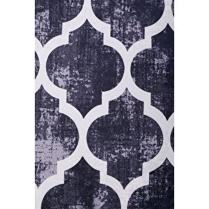 Halı Siyah Maça Yıkanabilir Saçaksız Kesme Ince Yolluk Kilim Salon Halısı Modelleri 150x200 cm