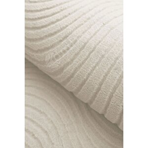 Halı Cool Krem Sahra Desenli Saçaksız Yuvarlak Kesme Yolluk Kilim Salon Halısı Modelleri 100x100 cm