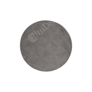 Halı Cool Gri Pramit Desenli Saçaksız Yuvarlak Kesme Yolluk Kilim Salon Halısı Modelleri