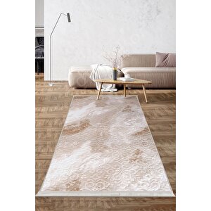 Halı Devetüyü Cool Yıkanabilir Saçaklı Kaymaz Delüxe Yolluk Kilim Salon Halısı Modelleri 120x300 cm
