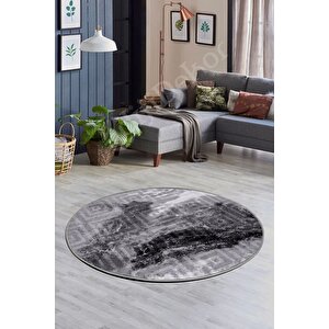Halı Antrasit Cool Karo Yuvarlak Kaymaz Kesme Ince Yolluk Kilim Salon Halısı Modelleri